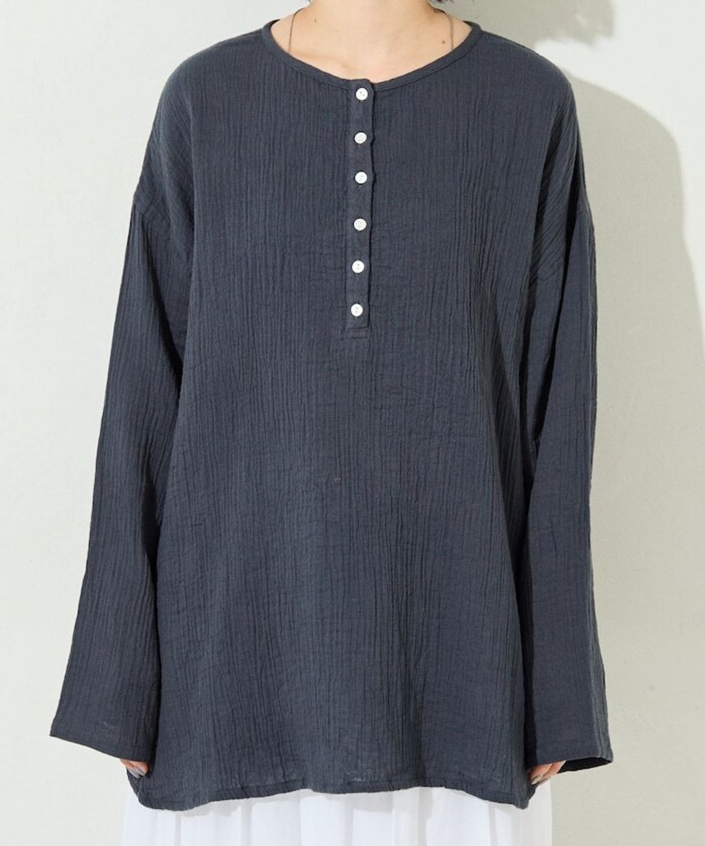 FREAKS STORE 雙層紗布亨利領長袖上衣_35