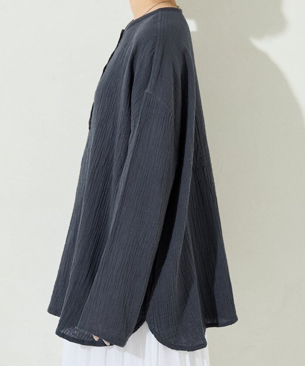 FREAKS STORE 雙層紗布亨利領長袖上衣_36