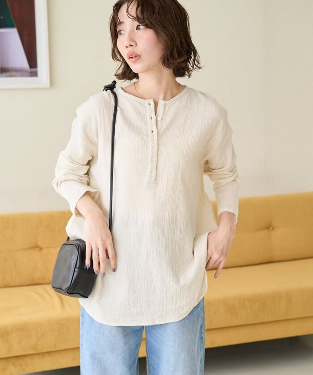 FREAKS STORE 雙層紗布亨利領長袖上衣_27