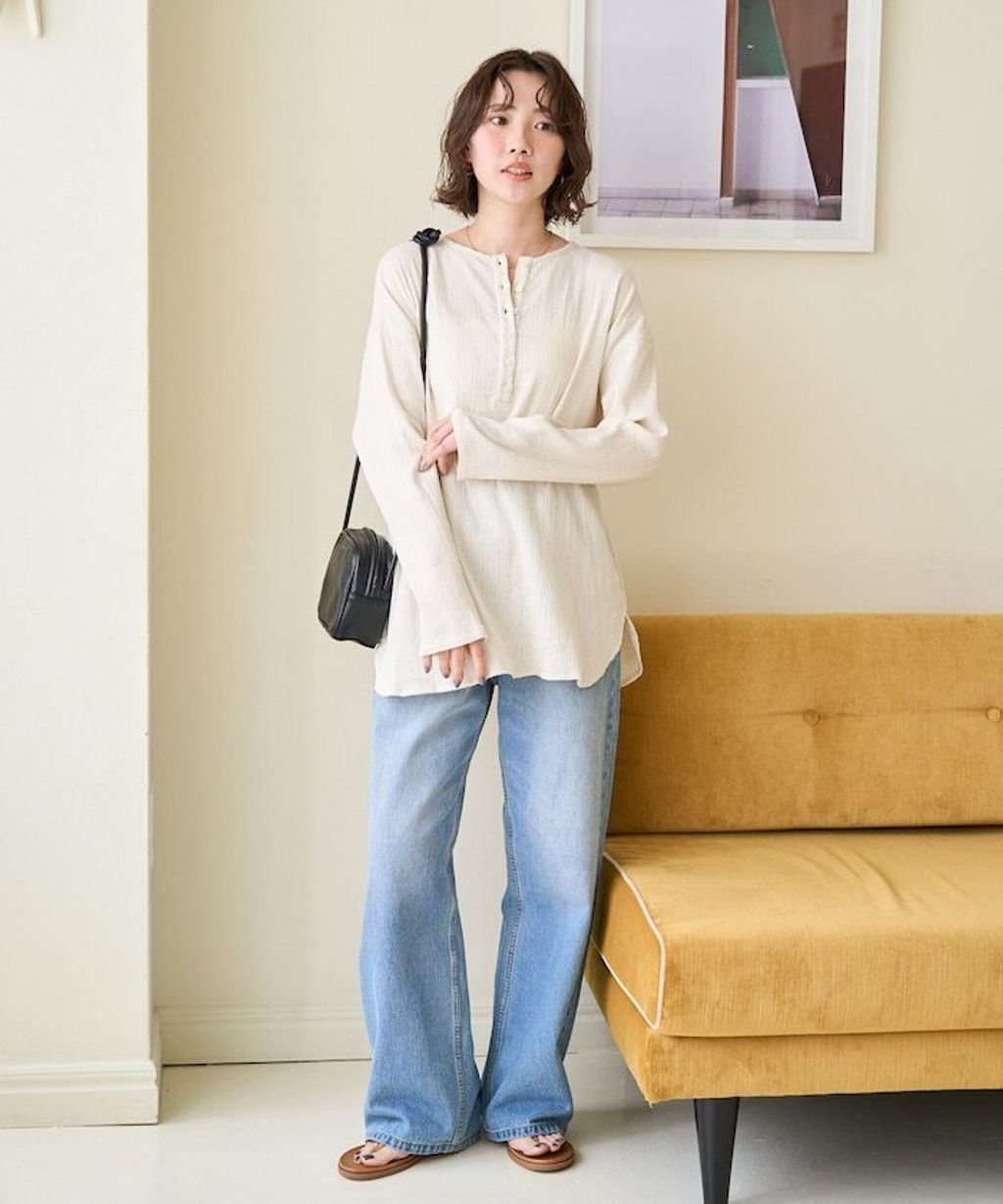 FREAKS STORE 雙層紗布亨利領長袖上衣_23