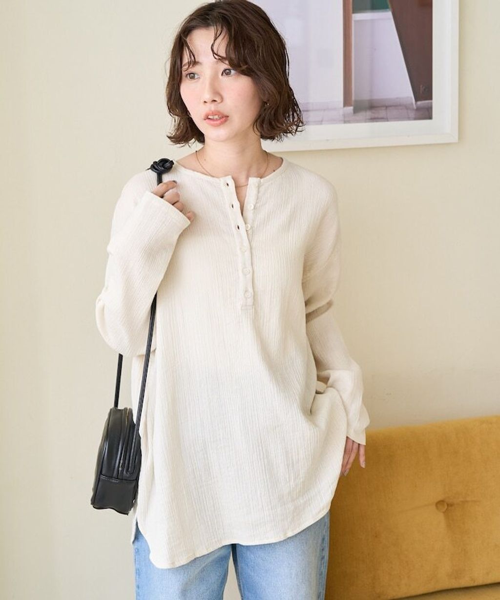 FREAKS STORE 雙層紗布亨利領長袖上衣_22