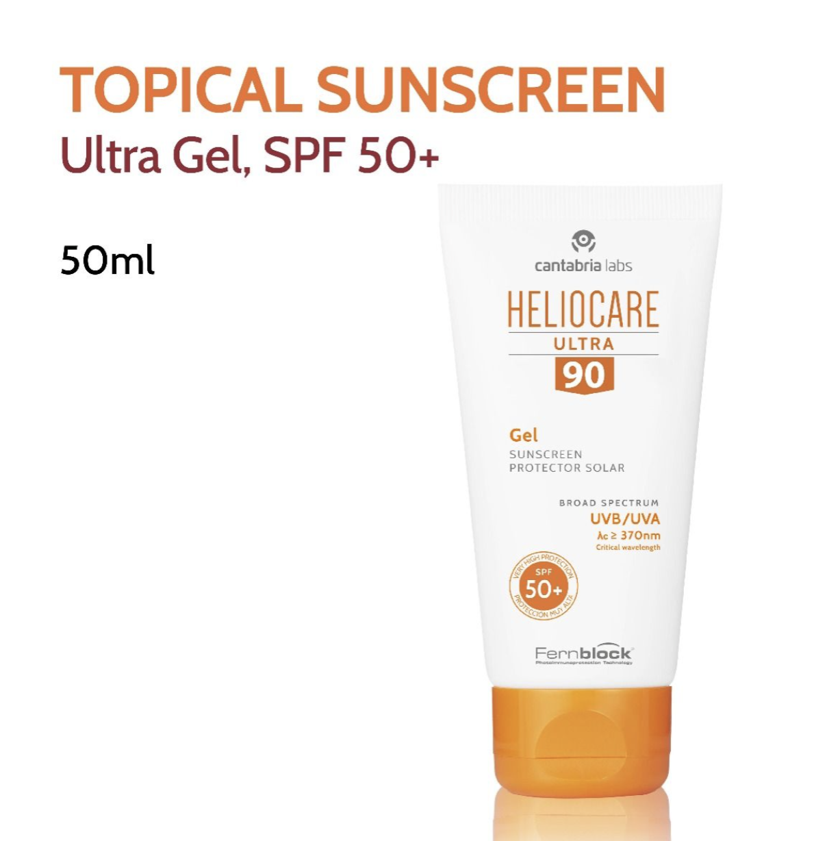 Heliocare Ultra 90 Gel SPF50+  HELIOCARE – Fernblock Technology Sunscreen