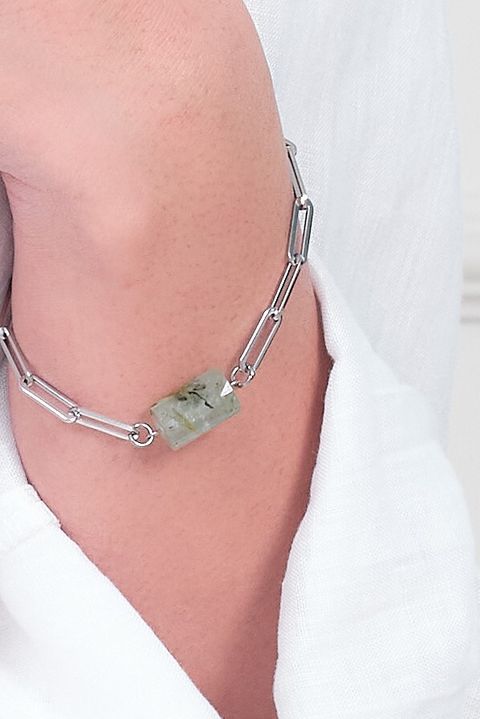 prehnite bracelet silver 2