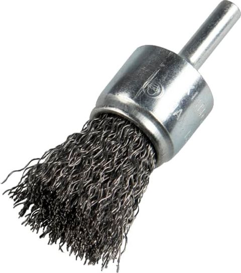 Klingspor BPS 600 W - End brush with shaft, crimped wire for Steel, Stainless steel