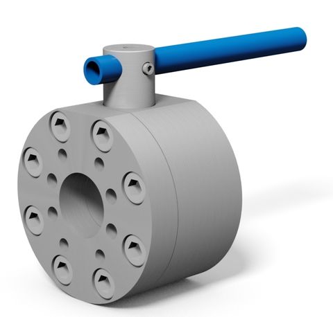 MHA Zentgraf flange ball valve with SAE connection metric / UNC Steel
