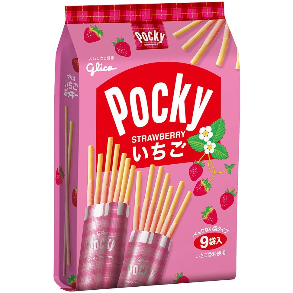 [現貨]glico固力果Pocky草莓棒9袋入133g