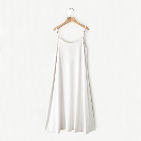 調節細肩帶內搭針織洋裝 白