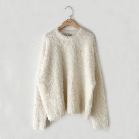 馬海毛衣-米白正面