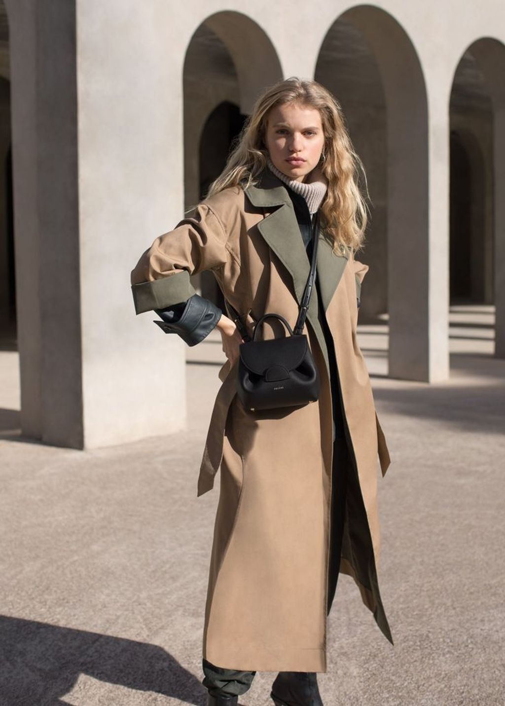 POLÈNE _ Numéro Un Nano Textured Black Bag