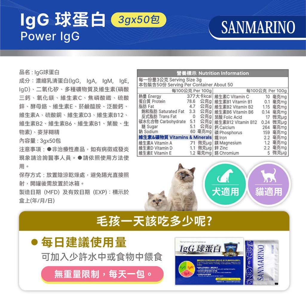 【2024最新版】聖馬利諾(台港澳)IgG球蛋白(3gx50包)_圖文_1000x1000 px-03 (1)