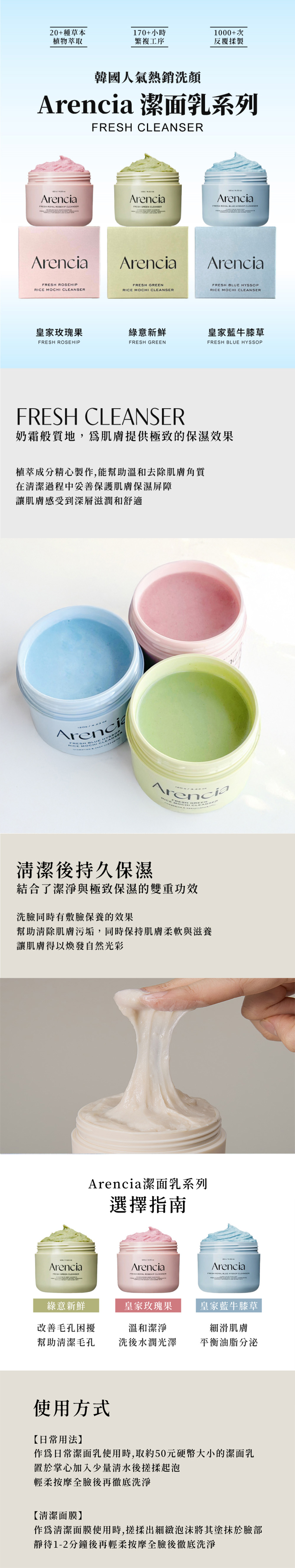 1WEBuniversomart宇碩協銷_授權素材韓國Arencia年糕潔面乳ARENCIA-Mochi-Cleanser
