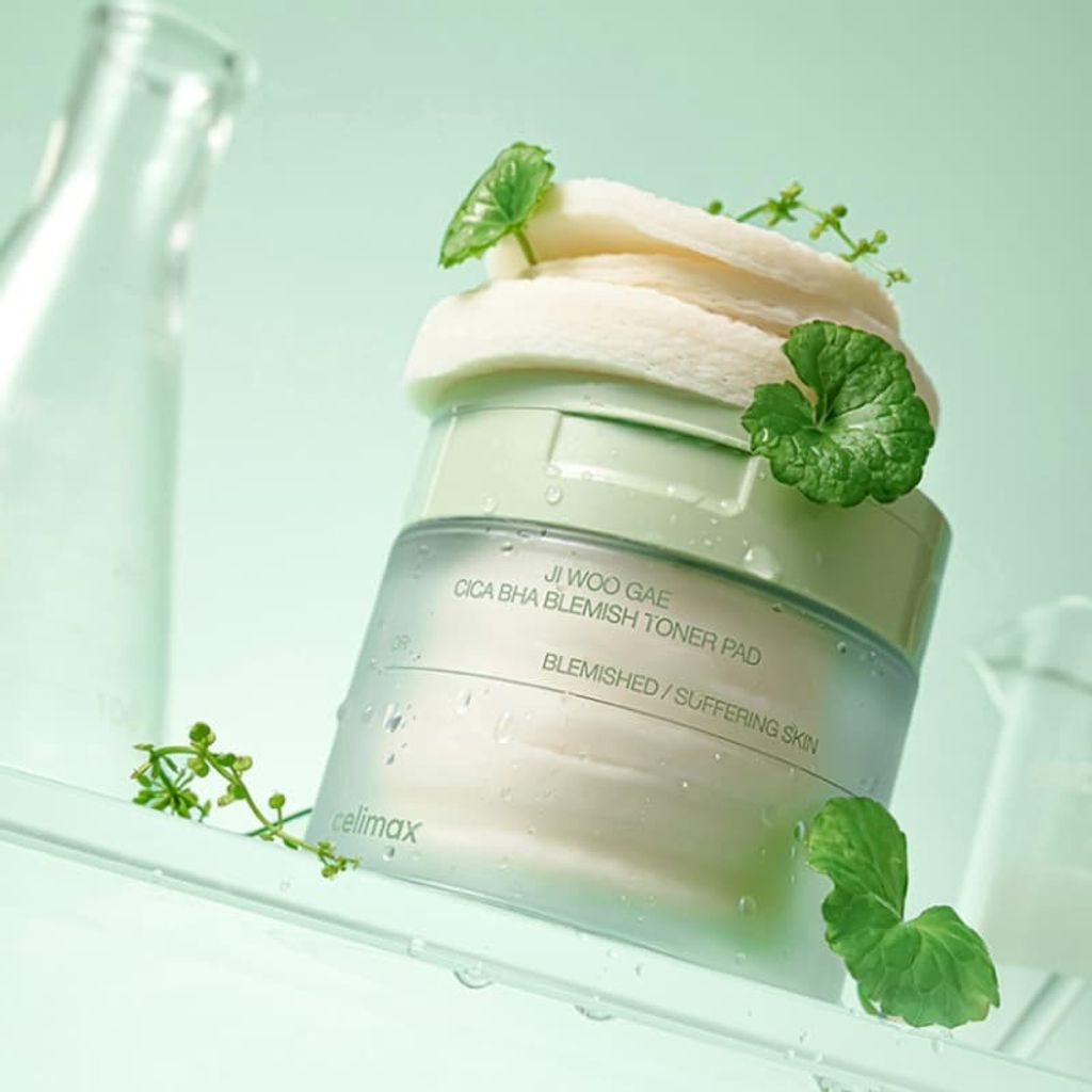 0韓國Celimax-CICA積雪草BHA舒緩修護淨膚棉片-Ji-Woo-Gae-Cica-BHA-Blemish-Toner-Pad--原廠授權圖universomart宇碩協銷