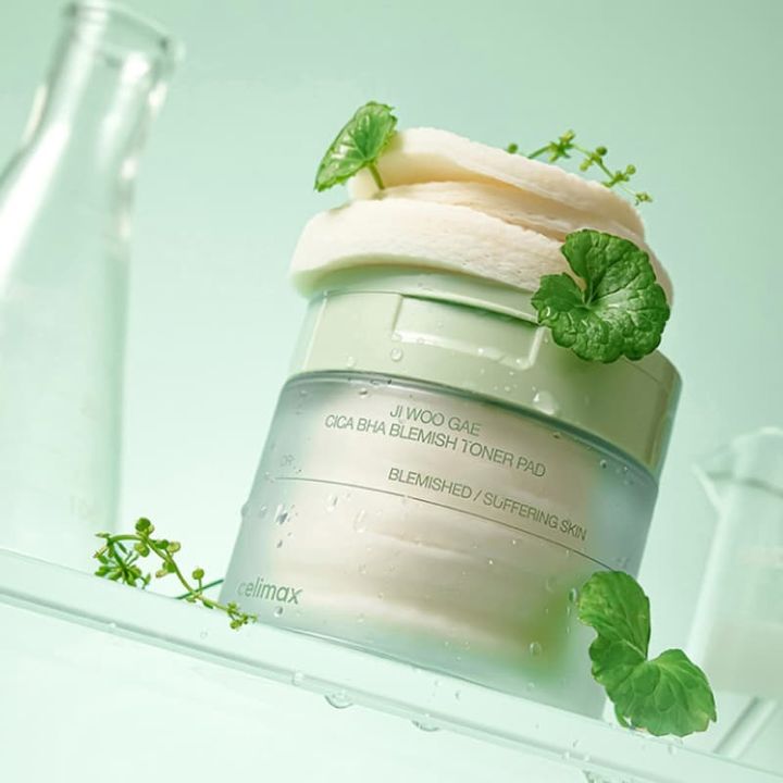0韓國Celimax-CICA積雪草BHA舒緩修護淨膚棉片-Ji-Woo-Gae-Cica-BHA-Blemish-Toner-Pad--原廠授權圖universomart宇碩協銷