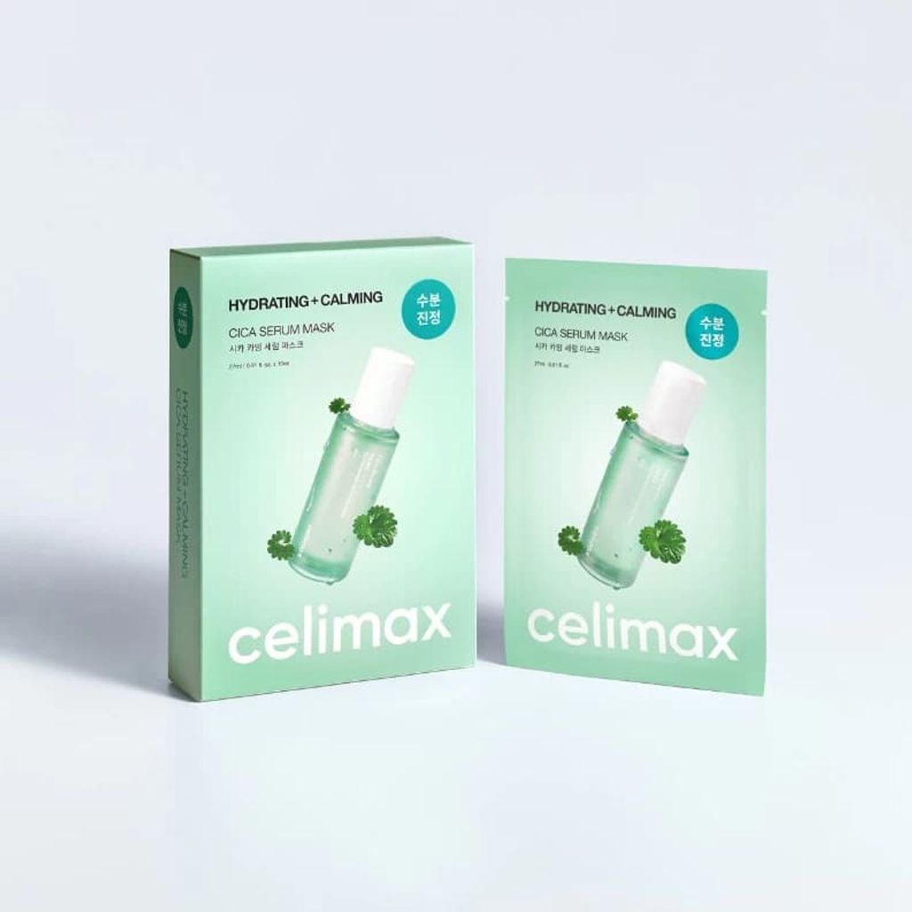 盒裝和袋裝Celimax-CICA積雪草舒緩修護面膜-cica-serum-mask-原廠授權圖universomart宇碩協銷有限公司