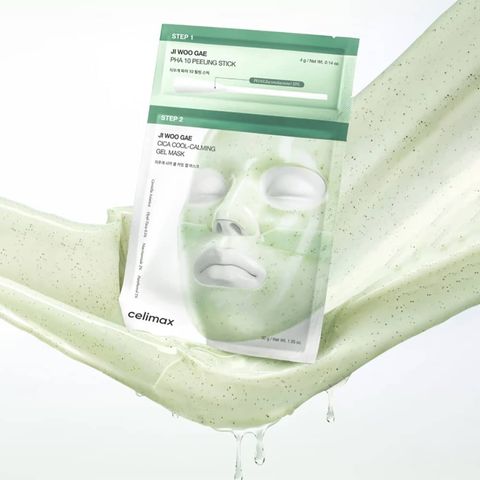 韓國Celimax積雪草舒緩護理2步驟凝膠面膜Ji-Woo-Gae-Cica-PHA-Peel-2-Step-Gel-Mask-原廠授權圖universomart宇碩協銷有限公司