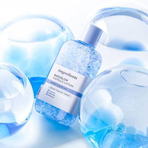 韓國Ongredients水光保濕膠囊乳液妝前小藍乳-Bakuglow-Capsule Lotion-原廠授權圖-universomart-宇碩協銷有限公司
