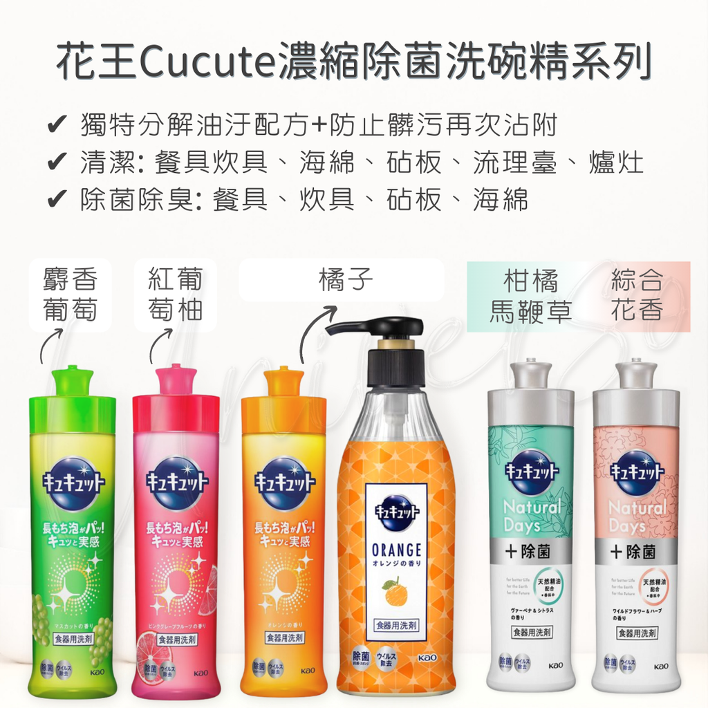 花王 Cucute 濃縮除菌洗碗精6 LOGO