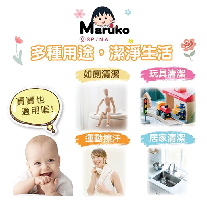1_舒寶櫻桃小丸子加厚純水潔淨柔濕巾shubao-soft-wipes_原廠授權universomart宇碩協銷有限公司