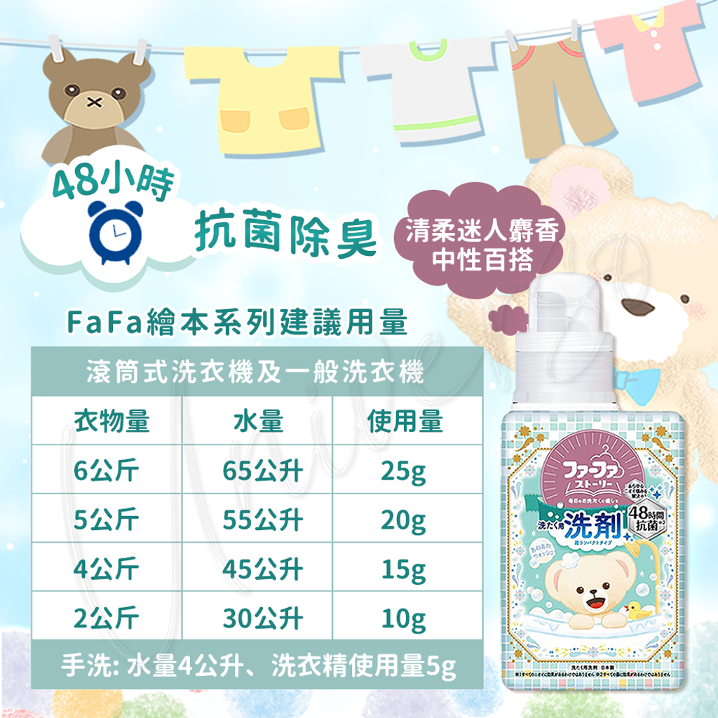 日本NSfafa繪本系列洗衣精麝香 2 LOGO