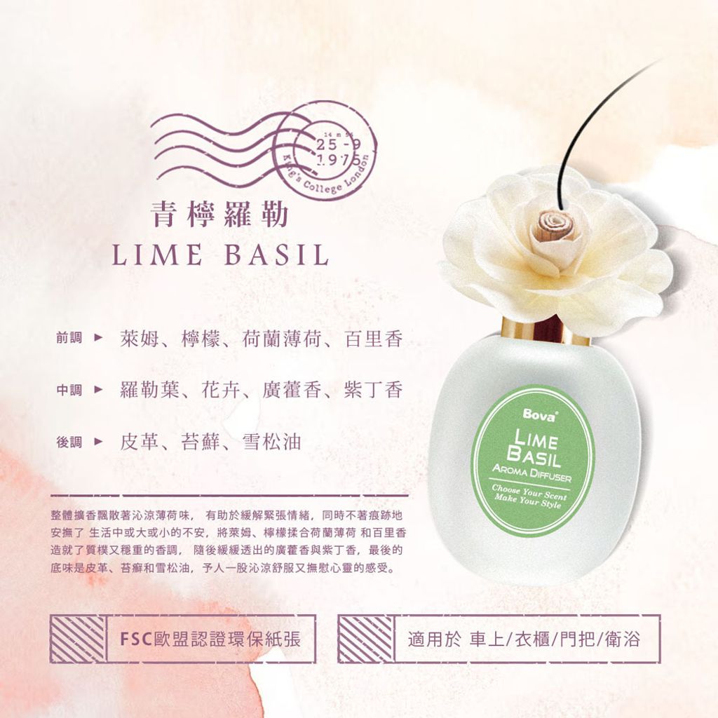 UNIVERSOMART 法柏香氛卡青檸羅勒