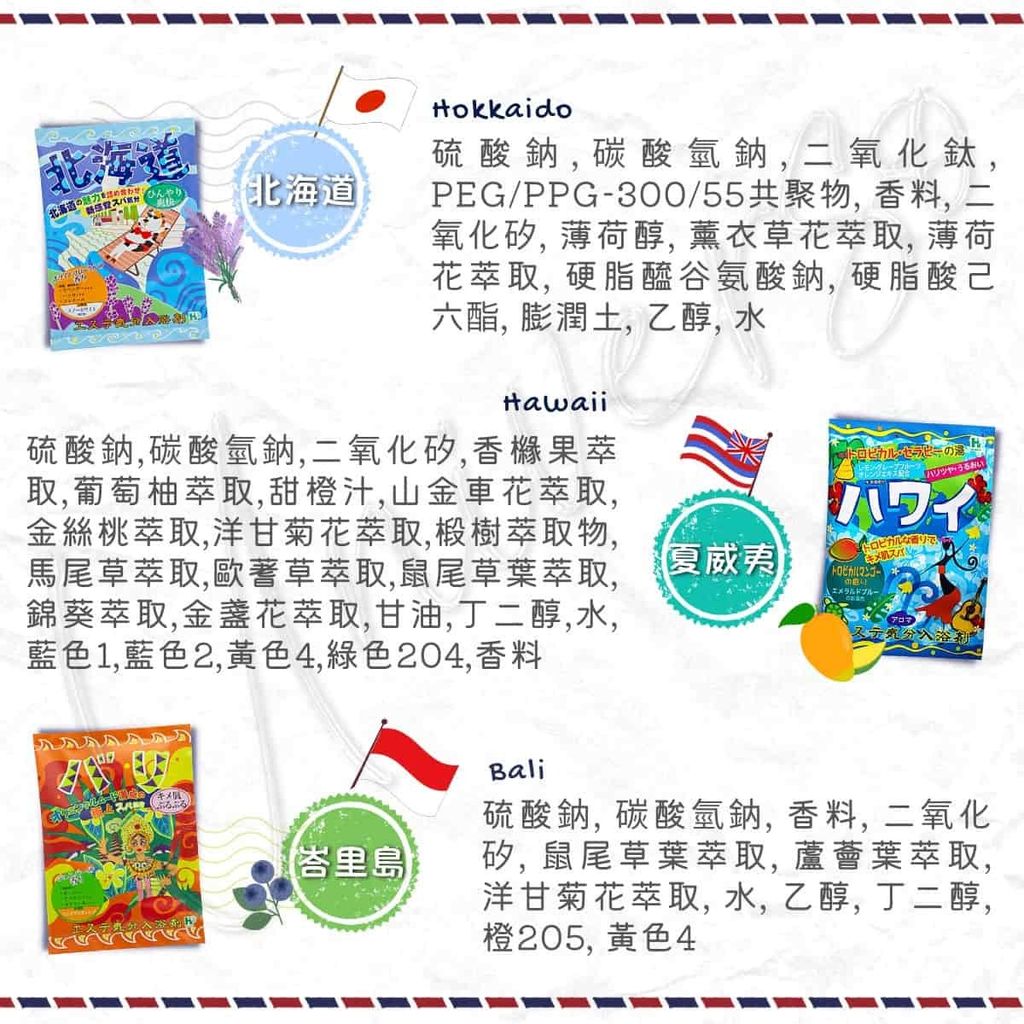 universomart宇碩協銷_日本HEALTH 渡假心情香氛保濕入浴劑 esthetic mood aroma bath salt 全成分 2 INGREDIENT LOGO