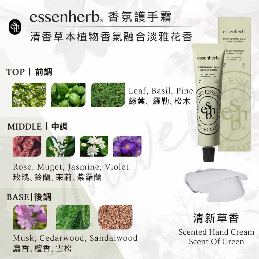 2_8809844711446_universomart宇碩協銷_授權素材韓國essenherb香氛護手霜清新草香essenherb scented-hand-cream  Scent Of Green LOGO