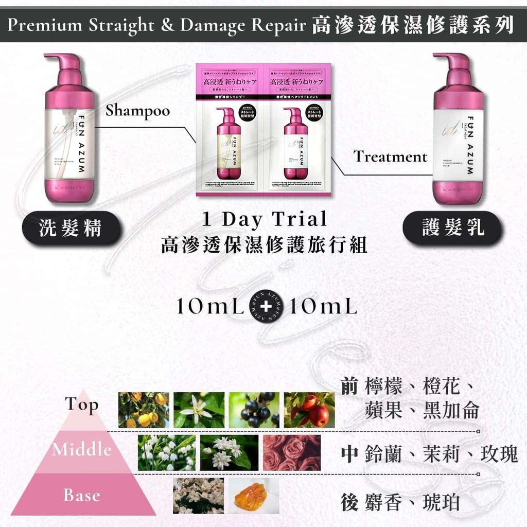 3_universomart宇碩協銷_ 日本 FUN AZUM 高滲透保濕修護洗髮護髮Premium Straight Damage Repair shampoo treatment LOGO