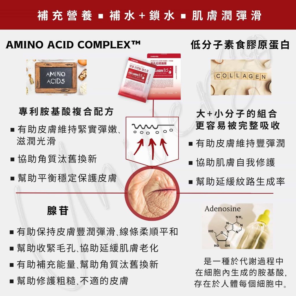 7_8809409340838_universomart宇碩協銷_授權素材Medi-peel美蒂菲紅色乳酸膠原B5精華毛孔拉提面膜 Red Lacto Collagen B5 Pore Lifting Mask LOGO