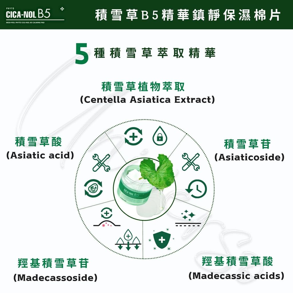 3_8809409342672_universomart宇碩協銷_授權素材Medi-peel美蒂菲積雪草B5保濕棉片 Phyto Cica-Nol B5 Calming Pad LOGO
