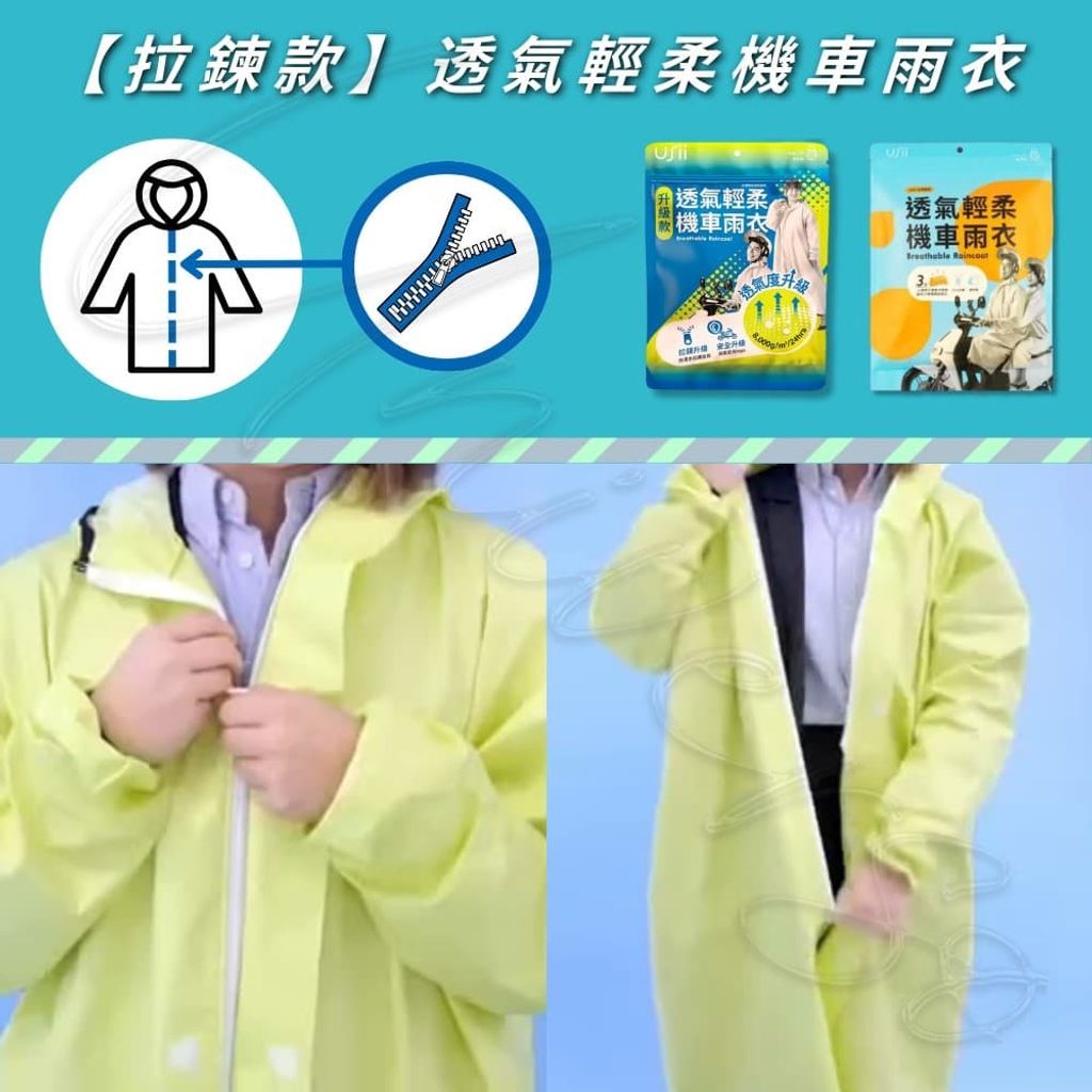 2_universomart宇碩協銷_授權素材USii優系透氣輕柔機車雨衣 USii breathable raincoat LOGO