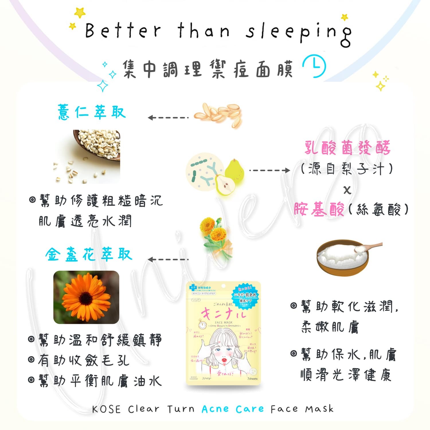 3_4971710555981_universomart宇碩協銷_日本高絲光映透 集中調理禦痘面膜 kose clearturn Acne Care sheet mask LOGO