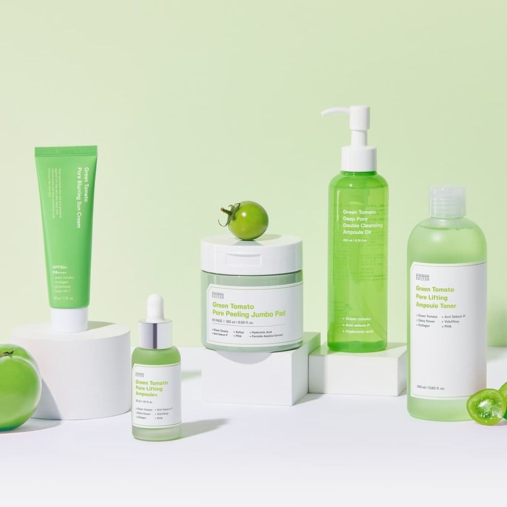 2授權圖綠番茄緊緻毛孔系列__universomart宇碩協銷_綠番茄緊緻毛孔安瓶化妝水sungboon editor Green Tomato