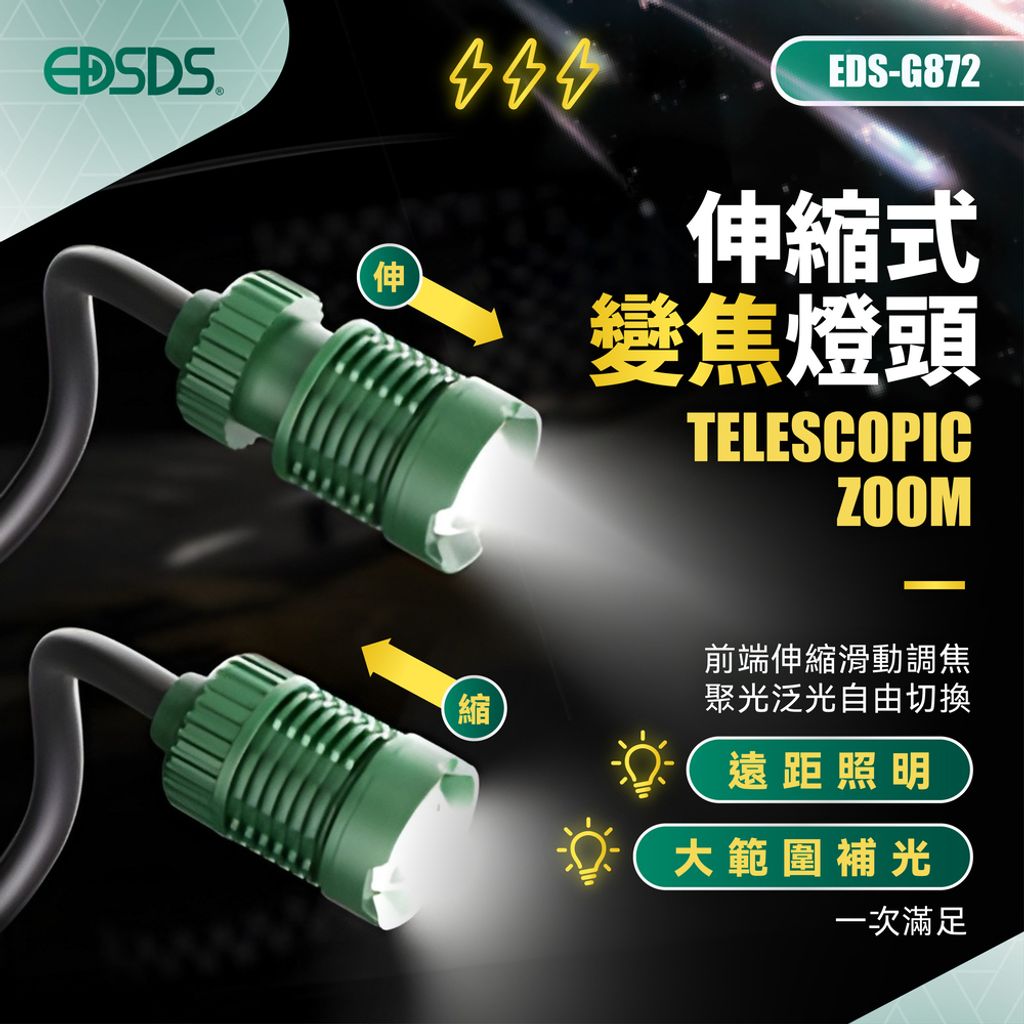 EDS-G872 LED白激光多功能磁吸軟管工作燈 上架圖-02