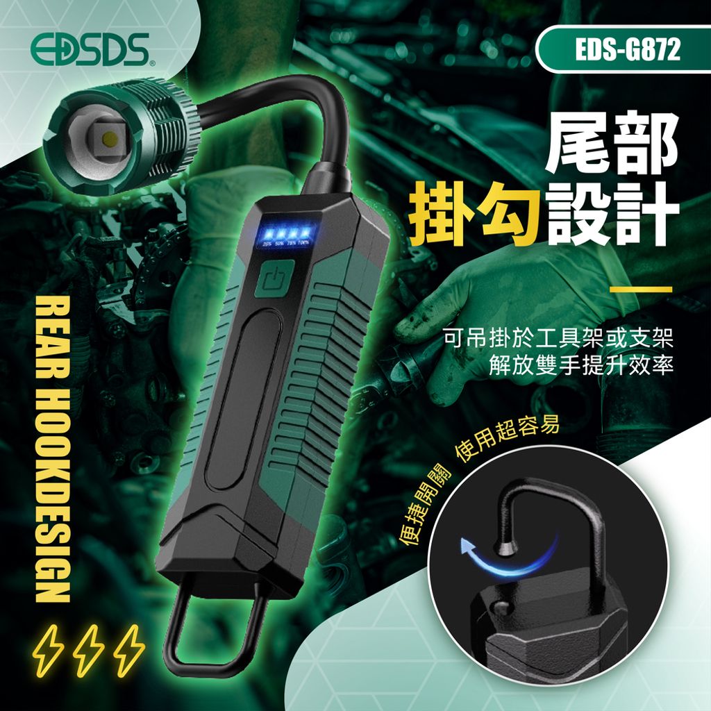 EDS-G872 LED白激光多功能磁吸軟管工作燈 上架圖-05