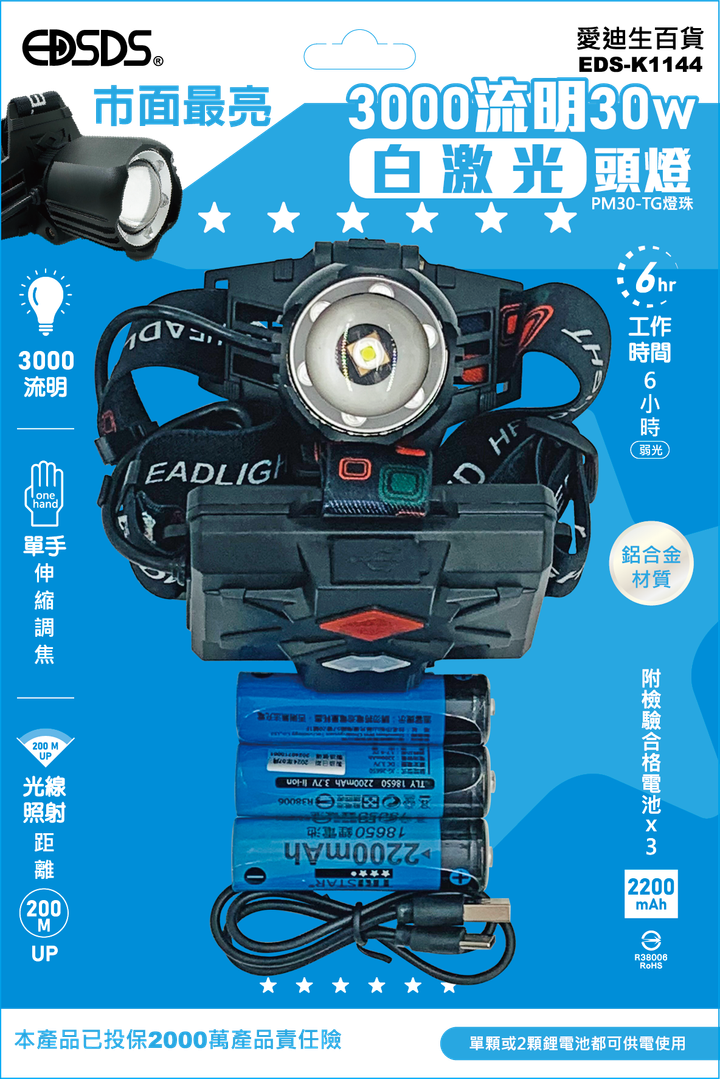EDS-K1144白激光頭燈合成