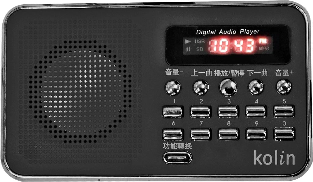 KMP-HC05歌林收音機多媒體播放器(最高可支援32G記憶卡)8(黑)