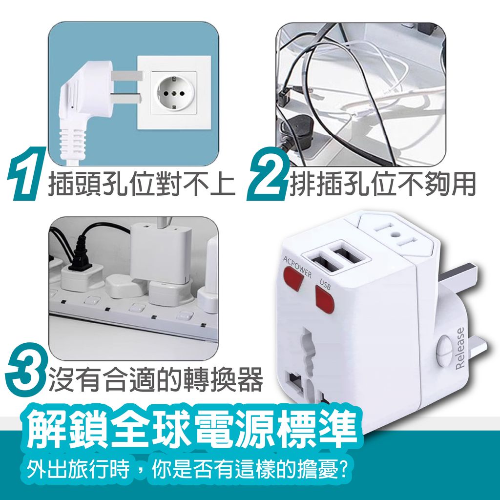 TS-USB171-3.1A雙孔USB萬國充電器轉換插頭上架圖_效果2