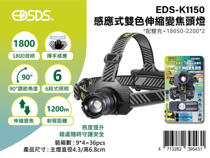 EDS-K1150感應式雙色伸縮-變焦頭燈_2