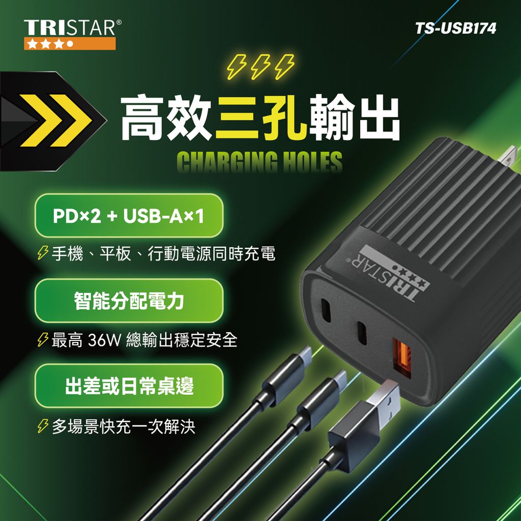 TS-USB174-PDTYPE-C三孔快速充電器上架圖-03