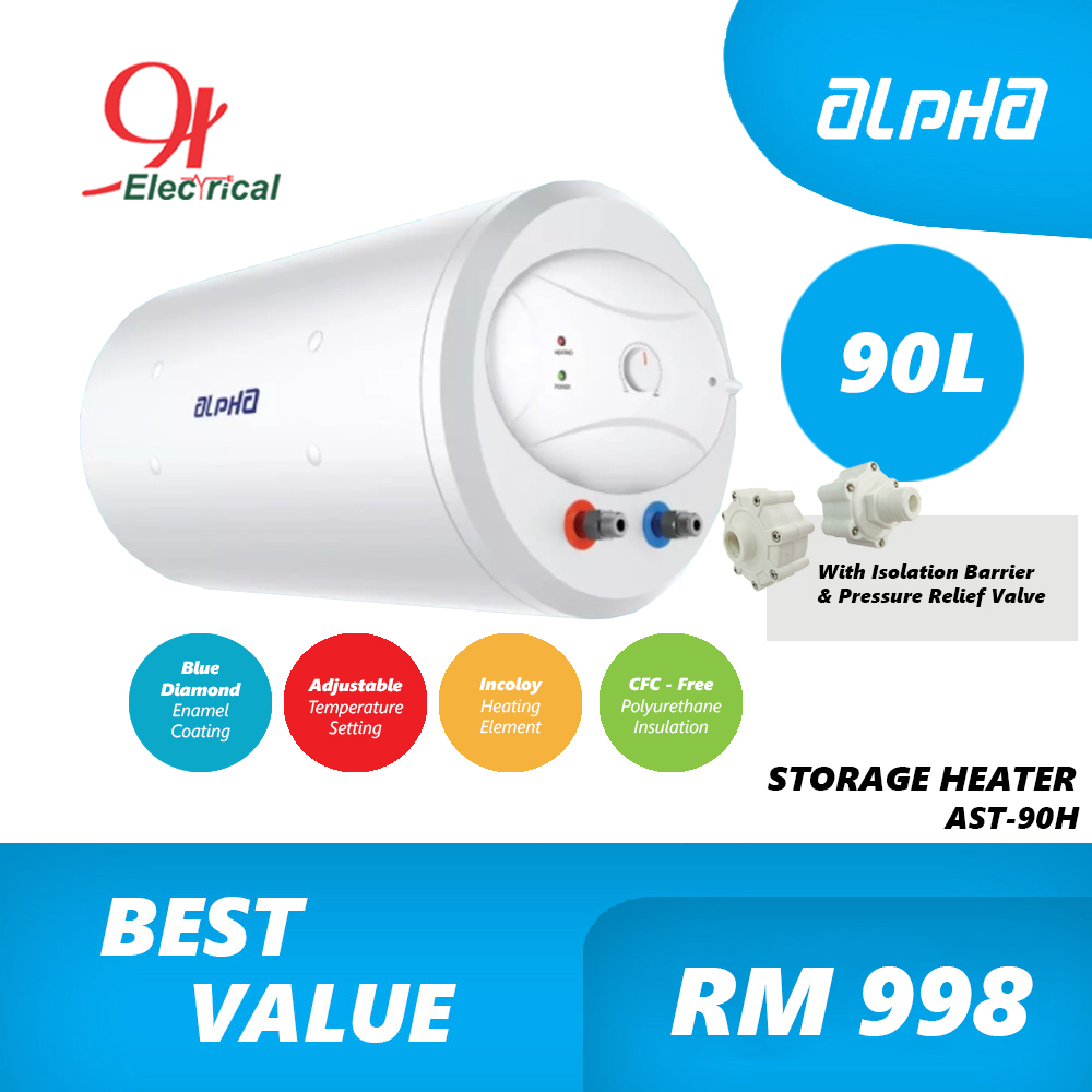 ALPHA 90L HORIZONTAL STORAGE WATER HEATER AST-90H – 91 Electrical