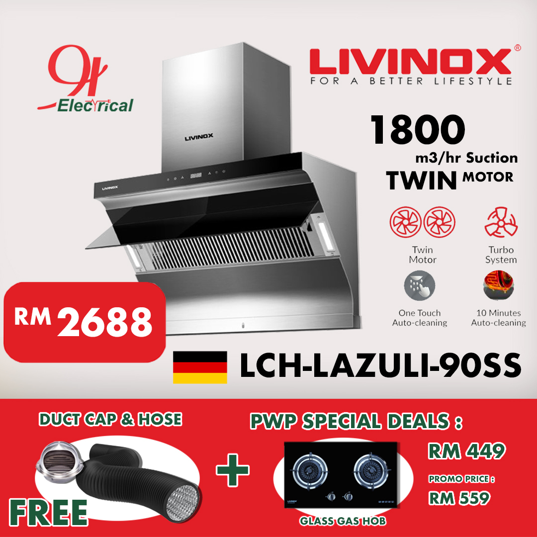 LIVINOX COOKER HOOD LCH-LAZULI-90SS (1800m3/h)