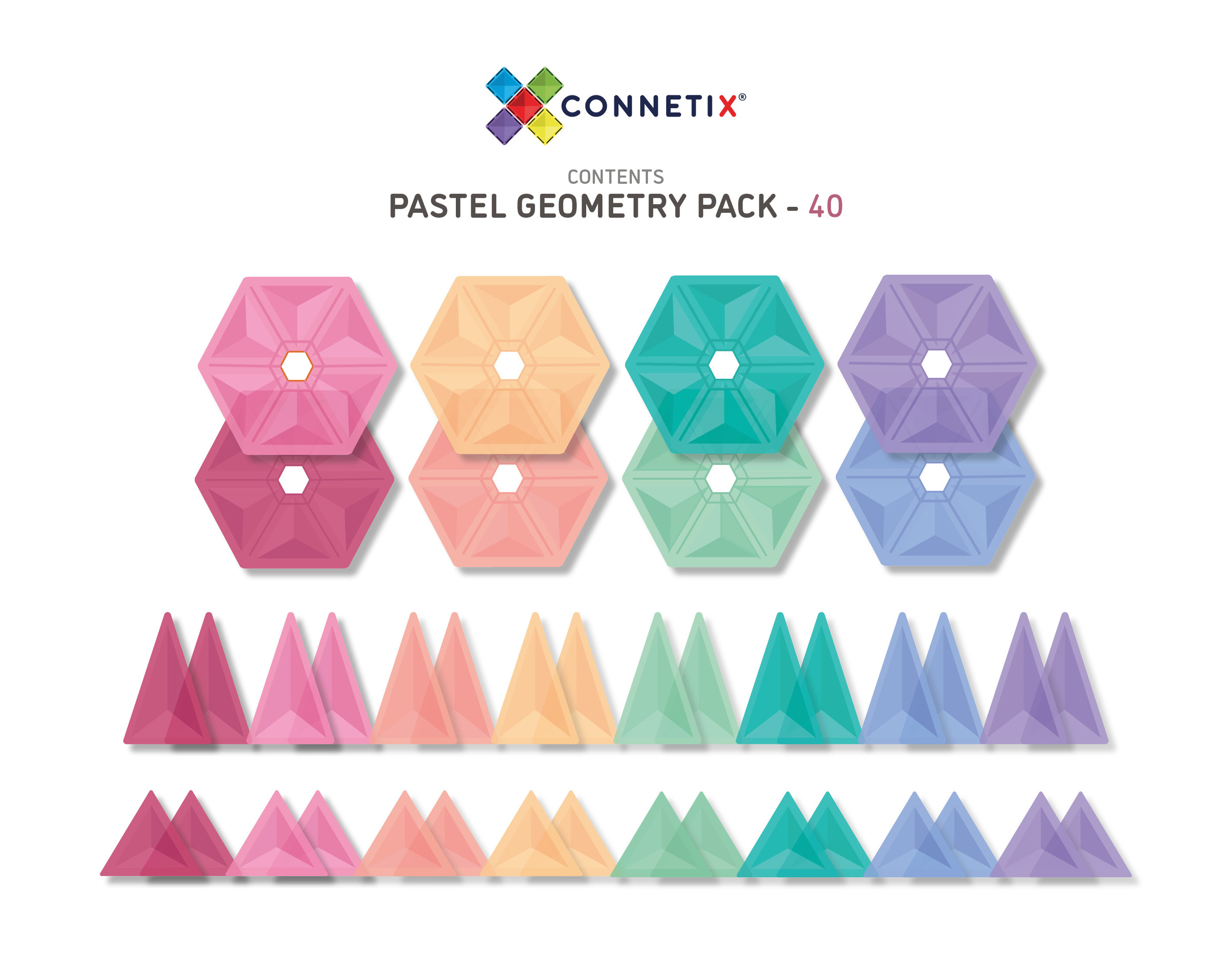 40 Pastel Geometry Pack Contents