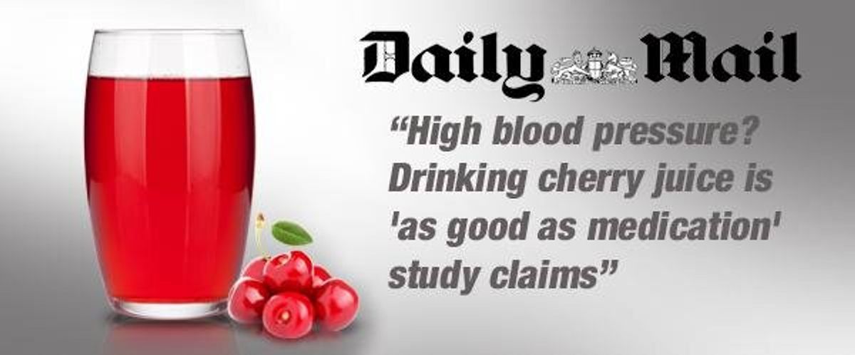 Drinking cherry juice may help with high blood pressure?