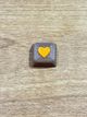Heart Orange on Brown