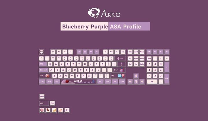 AKKO x Monsgeek Bluebery Purple Pudding ASA PBT Keycap