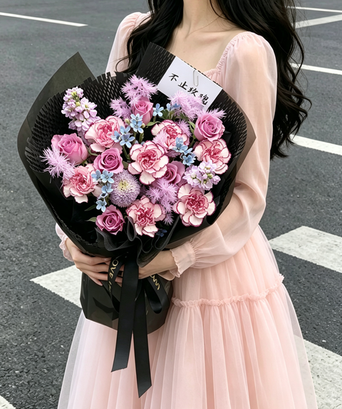 Purple Carnation Bouquet