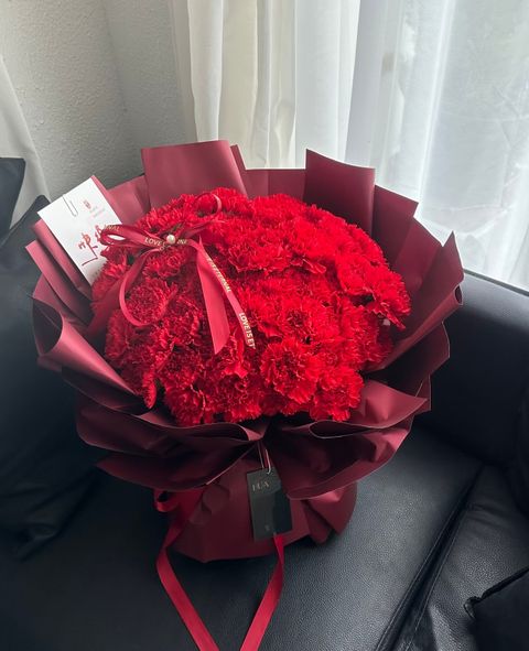 52 Red Carnation Bouquet