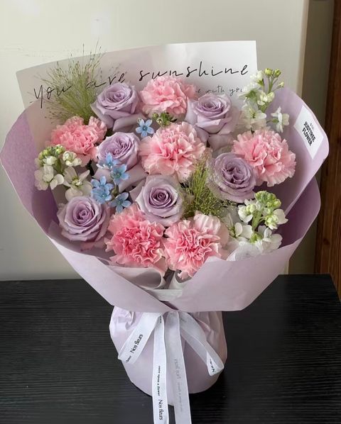 Purple Carnation Bouquet 02
