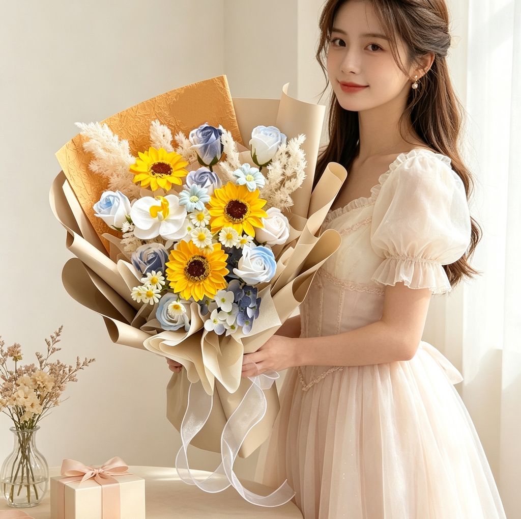 Graduation Bouquet (Soap Flower & Dry Flower)