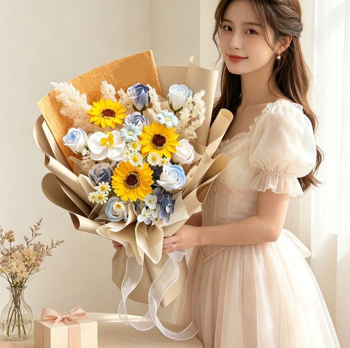 Graduation Bouquet (Soap Flower & Dry Flower)